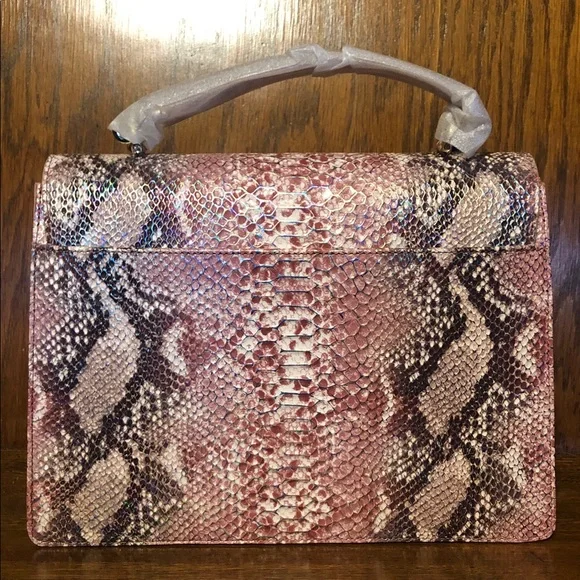 NWT-Brahmin-Hallie Satchel-Multi Skyterra-Leather-Dust Bag-$455 - Picture 9 of 16
